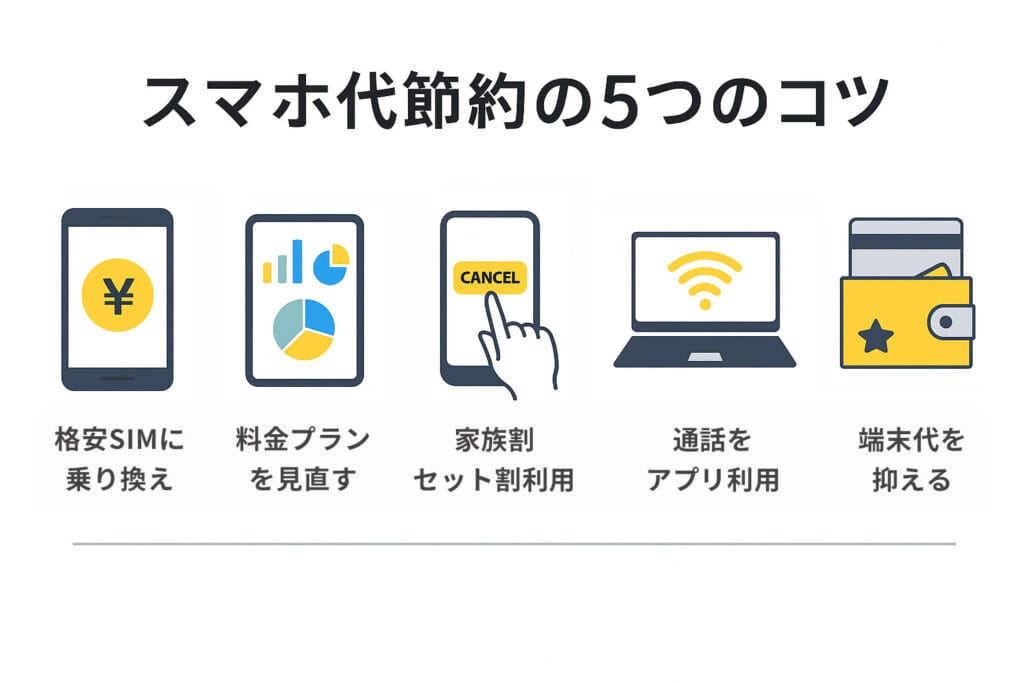 スマホ節約の5つのコツ