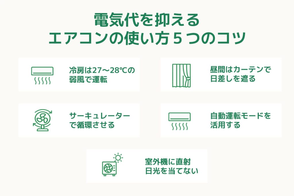 電気代を抑えるエアコンの使い方５つのコツ